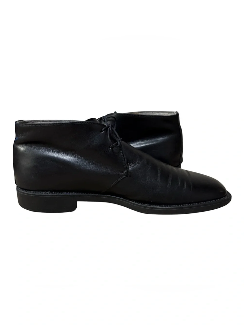 Salvatore Ferragamo Men's Black Leather Chukka Boots Size 11?